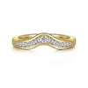 Gabriel Bridal Ladies Wedding Band Chartres - Curved 14K Yellow Gold Channel Set Diamond Wedding Band - 0.25 ct