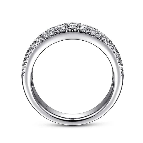 Wide Pave Women's Wedding Band In White Gold from Black Diamonds
