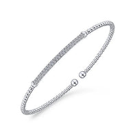 Gabriel Fashion Bracelet 14K White Gold Bujukan Diamond Bar Split Bangle