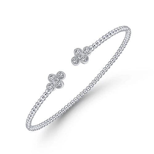 Gabriel Fashion Bracelet 14K White Gold Bujukan Diamonds Split Bangle