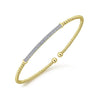 Gabriel Fashion Bracelet 14K Yellow Gold Bujukan Diamond Bar Split Bangle