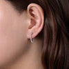 Gabriel Fashion Earrings 14K White Gold 20MM Inside Out Diamond Hoop Earrings