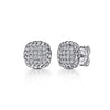 Gabriel Fashion Earrings 925 Sterling Silver White Sapphire and Rope Frame Stud Earrings