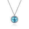Gabriel Fashion Necklaces and Pendants 925 Sterling Silver Bujukan Swiss Blue Topaz Pendant Necklace