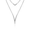 Gabriel Fashion Necklaces and Pendants 925 Sterling Silver Bujukan White Sapphire Chevron Necklace