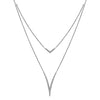 Gabriel Fashion Necklaces and Pendants 925 Sterling Silver Bujukan White Sapphire Chevron Necklace