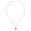 Gabriel Fashion Necklaces and Pendants 925 Sterling Silver Bujukan White Sapphire Pave' Pendant Necklace