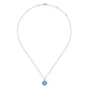 Gabriel Fashion Necklaces and Pendants 925 Sterling Silver Rock crystal and Turquoise Pendant Necklace