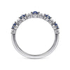 Gabriel Fashion Ring 14K White Gold Alternating Round Diamond and Sapphire Ring