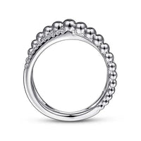 Gabriel Fashion Rings 925 Sterling Silver White Sapphire Bujukan Criss Cross Ring