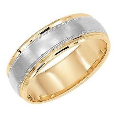 Men's Two-Tone Band | Men's Gold Band | Everett Jewelry