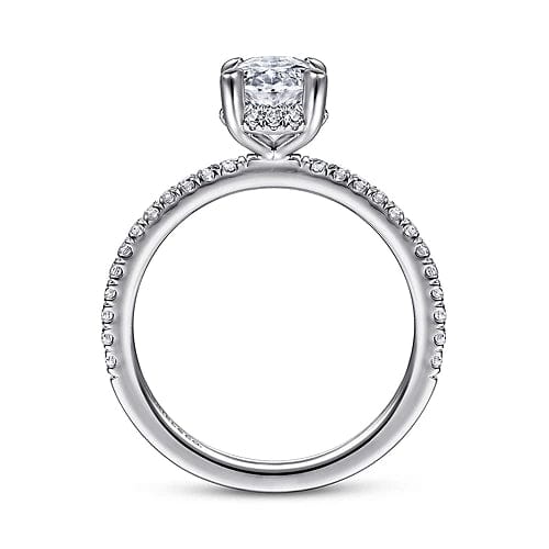 Hart - 14K White Gold Hidden Halo Oval Diamond Engagement Ring - Everett Jewelry