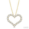 Heart Shape Diamond Pendant 1/2 ctw - Everett Jewelry