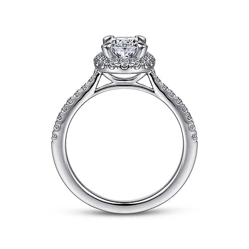 Idina - 14K White Gold Oval Halo Diamond Engagement Ring - Everett Jewelry