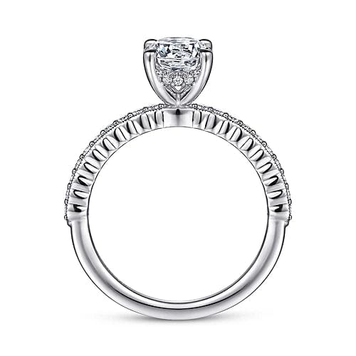 Jacqueline - 14K White Gold Round Diamond Engagement Ring - Everett Jewelry