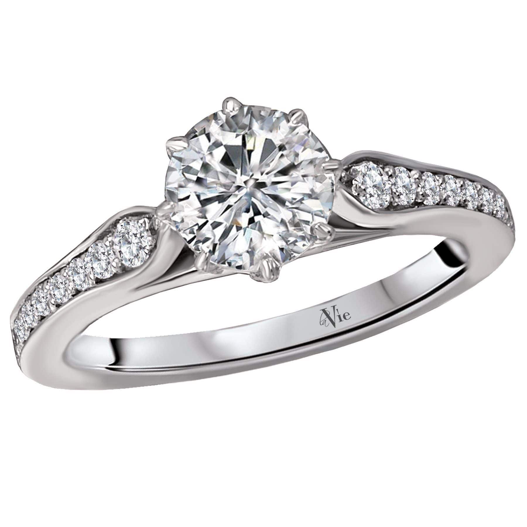 1.45 Ct. Round Cut Natural Diamond Verragio Three Stone Venetian Antique  Engagement Ring (GIA Certified) | Diamond Mansion