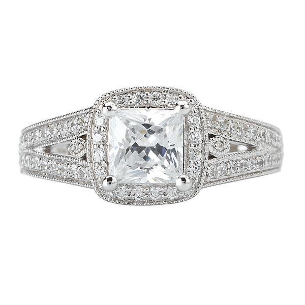14kt Antique Halo Engagement Ring ENGAGEMENT RINGS La Vie [Everett Jewelry Shreveport Louisiana]