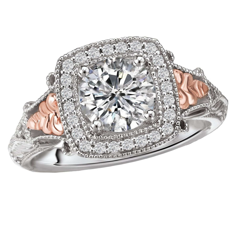 14kt Antique Style Two Tone Ring ENGAGEMENT RINGS La Vie [Everett Jewelry Shreveport Louisiana]