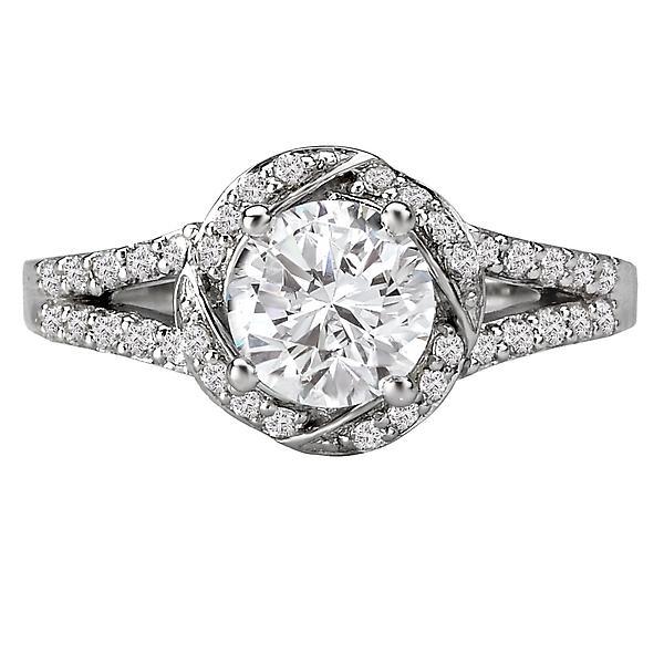 14kt Halo with Split Shank Engagement Ring ENGAGEMENT RINGS La Vie [Everett Jewelry Shreveport Louisiana]