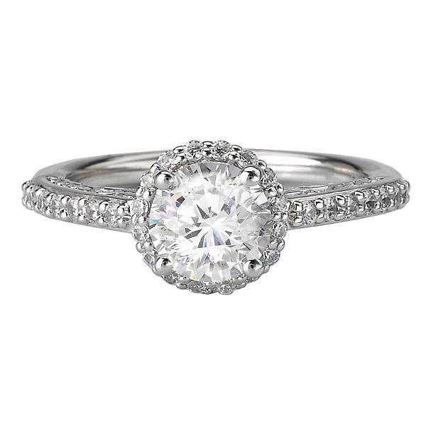 14kt Nature Inspired Halo Engagement Ring ENGAGEMENT RINGS La Vie [Everett Jewelry Shreveport Louisiana]