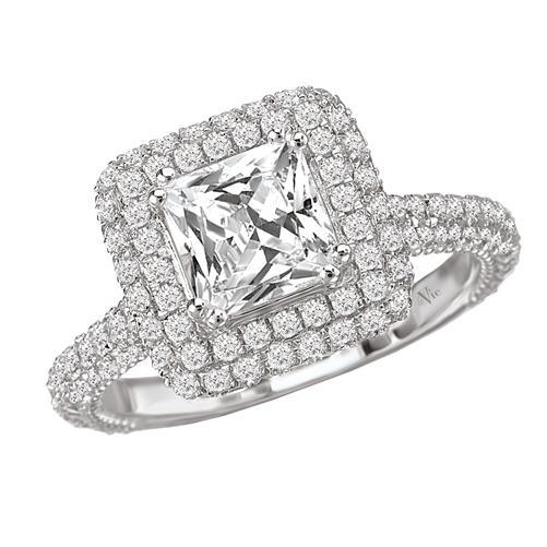 14kt Pave Halo Engagement Ring ENGAGEMENT RINGS La Vie [Everett Jewelry Shreveport Louisiana]