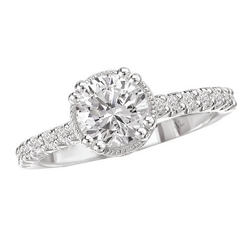 14kt Round Diamond Ring with Diamond Accents ENGAGEMENT RINGS La Vie [Everett Jewelry Shreveport Louisiana]
