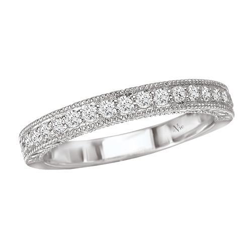 14kt Round Halo Ring with Engraving ENGAGEMENT RINGS La Vie [Everett Jewelry Shreveport Louisiana]
