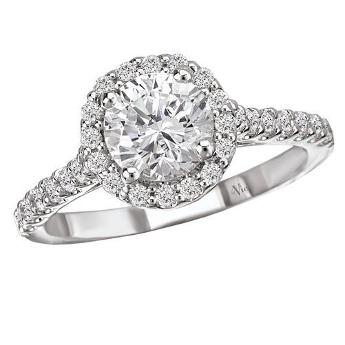 14kt Round Shaped Halo Ring ENGAGEMENT RINGS La Vie [Everett Jewelry Shreveport Louisiana]