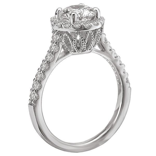 14kt Round Shaped Halo Ring ENGAGEMENT RINGS La Vie [Everett Jewelry Shreveport Louisiana]