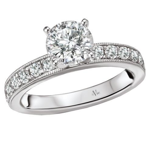 14kt Solitaire with Side Diamonds ENGAGEMENT RINGS La Vie [Everett Jewelry Shreveport Louisiana]