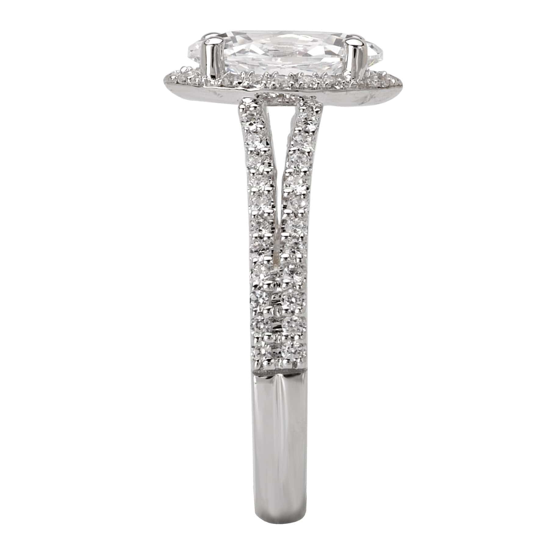 14kt Split Shank Halo Ring ENGAGEMENT RINGS La Vie [Everett Jewelry Shreveport Louisiana]