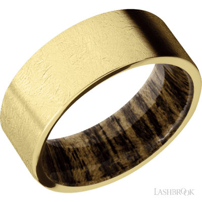 Lashbrook Designs Men's Band 14k Yellow Gold band featuring a Bocote sleeve