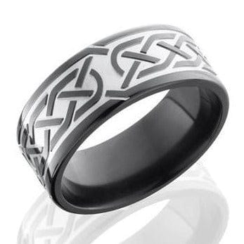 Black Zirconium Celtic Ring Men's Band Lashbrook Designs [Everett Jewelry Shreveport Louisiana]