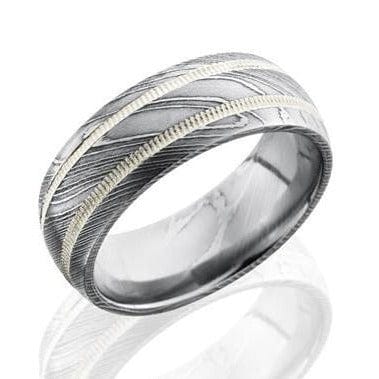 Damascus Steel  with Silver Lashbrook Designs - Everett Jewelry 
