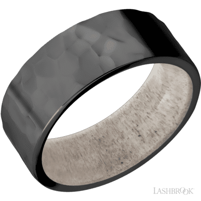 Lashbrook Designs Men's Band Zirconium band featuring a Antler Sleeve sleeve