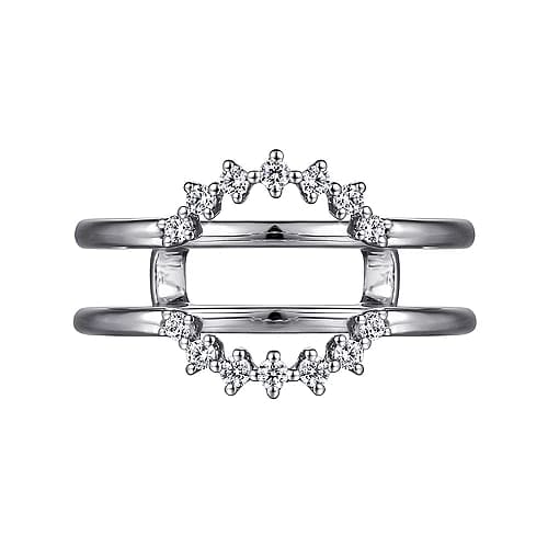 Leeza - 14K White Gold Halo Diamond Ring Enhancer - 0.18 ct - Everett Jewelry
