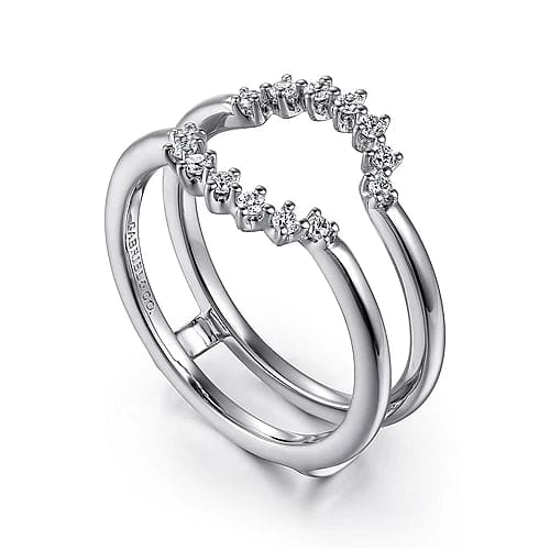 Leeza - 14K White Gold Halo Diamond Ring Enhancer - 0.18 ct - Everett Jewelry