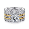 Lilith - 14K White - Yellow Gold Round Diamond Engagement Ring - Everett Jewelry