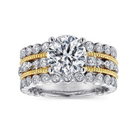 Lilith - 14K White - Yellow Gold Round Diamond Engagement Ring - Everett Jewelry