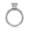 Lilith - 14K White - Yellow Gold Round Diamond Engagement Ring - Everett Jewelry