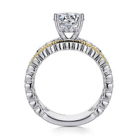 Lilith - 14K White - Yellow Gold Round Diamond Engagement Ring - Everett Jewelry