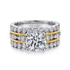 Lilith - 14K White - Yellow Gold Round Diamond Engagement Ring - Everett Jewelry