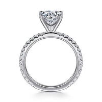 Logan - 14K White Gold Round Diamond Engagement Ring - Everett Jewelry