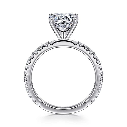 Logan - 14K White Gold Round Diamond Engagement Ring - Everett Jewelry
