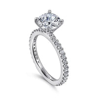 Logan - 14K White Gold Round Diamond Engagement Ring - Everett Jewelry