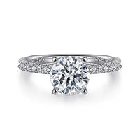 Logan - 14K White Gold Round Diamond Engagement Ring - Everett Jewelry