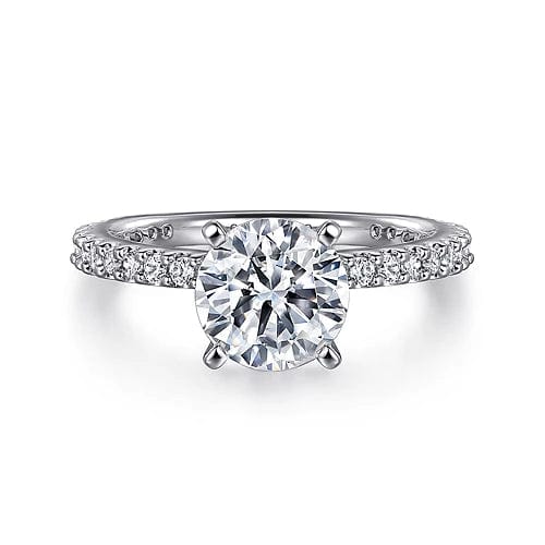 Logan - 14K White Gold Round Diamond Engagement Ring - Everett Jewelry