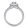 Lyla - 14K White Gold Marquise Halo Diamond Engagement Ring - Everett Jewelry