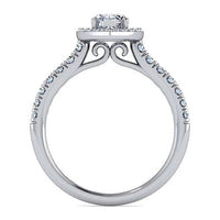 Lyla - 14K White Gold Marquise Halo Diamond Engagement Ring - Everett Jewelry