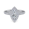 Lyla - 14K White Gold Marquise Halo Diamond Engagement Ring - Everett Jewelry